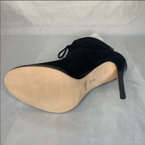 Coach Lena Black Suede Leather Sexy Fun Open Toe Ankle Boots bootie [size 7.5] - Picture 3 of 7